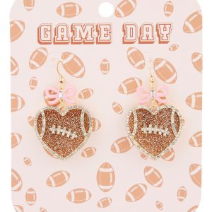Bow Football Drop Earrings