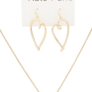 Open Heart Earrings & Necklace Set