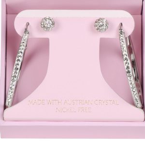 Austrian Crystal Hoop Earrings and Studs