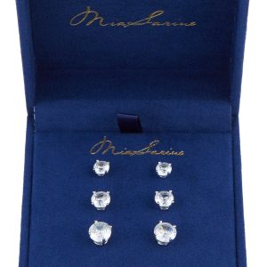 3 Pc Sterling Silver Stud Earrings