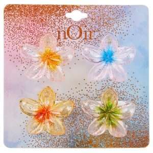 4 Pk Flower Hair Clips