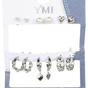 6 Pk Stud & Hoop Earrings