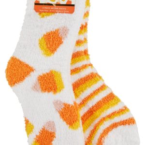 2 Pk Candy Corn Cozy Aroma Socks
