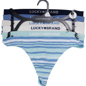 Women's 5 Pk Stripe & Solid Thong Panties
