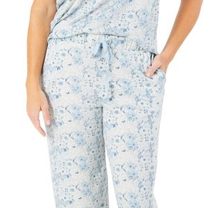 Women's 2 Pc Floral Print Pajama Pants Set