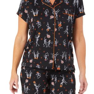 Women's 2 Pc Halloween Pajama Shorts Set
