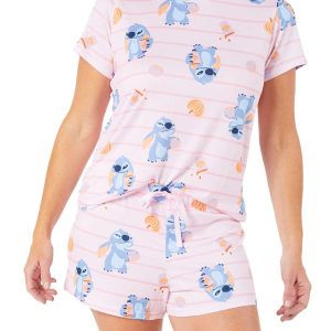 Women's 2 Pc Stitch Harvest Pajama Shorts Set