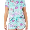 Women's 2 Pc Snoopy Football Pajama Shorts Set
