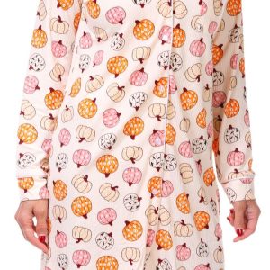 Juniors Pumpkin Full Button Nightgown