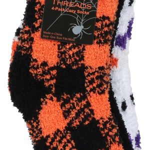 4 Pk Halloween Cozy Socks