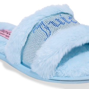 Women's Rhinestone Faux Fur Slippers