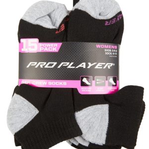 15 Pk Quarter Crew Socks