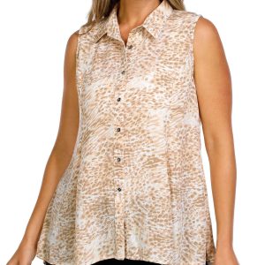 Women's Sleeveless Animal Print Top