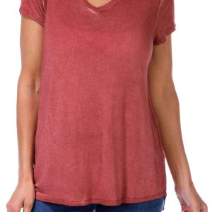 Women's Solid V-Neck Top