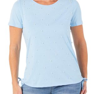 Women's Pearl Embellished Solid Top