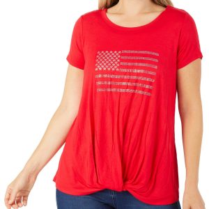 Women's Americana Studded Flag Front Top