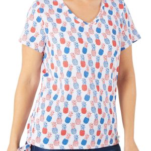 Women's Americana Pineapple Print Top