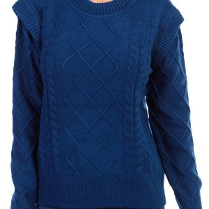 Women's Solid Cable Knit Sweater