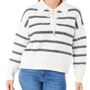 Women's Stripe Print Pull Over Sweater