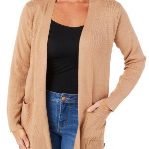 Women's Solid Open Front Cardigan