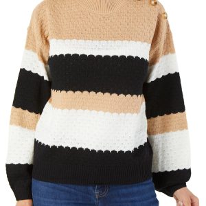 Women's Stripe Knit Pullover Sweater
