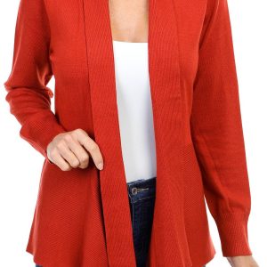 Women's Solid Open Front Cardigan