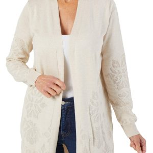 Women's Solid Open Front Sweater
