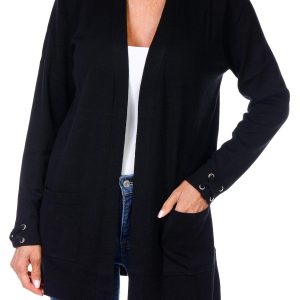 Women's Laced Grommet Cuff Cardigan