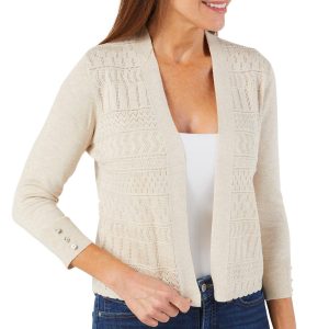 Women's Solid Open Front Sweater
