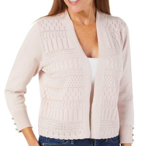 Women's Solid Open Front Cardigan