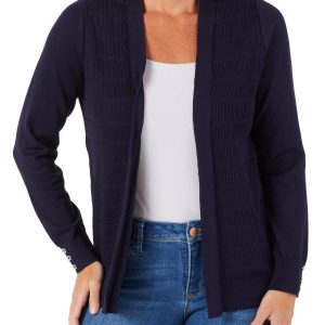 Women's Solid Open Front Cardigan