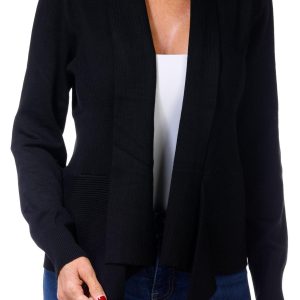 Women's Solid Open Front Cardigan