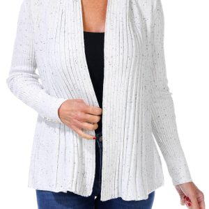 Women's Ribbed Open Front Cardigan