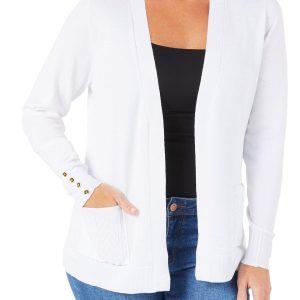 Women's Solid Open Front Cardigan