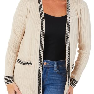 Women's Solid Open Front Cardigan