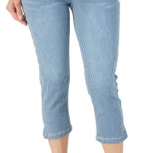 Women's Stripe Print Denim Capris