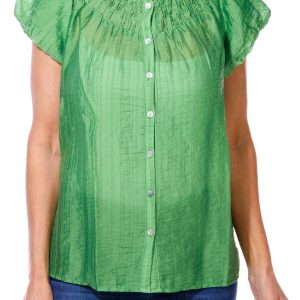Women's Ruffle Button Down Top