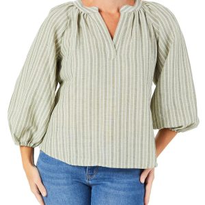 Women's Knit2Woven Stripe Top