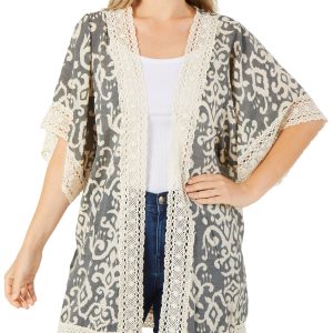 Women's Printed Open Front Cardigan