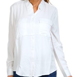 Women's Solid Button Down Top