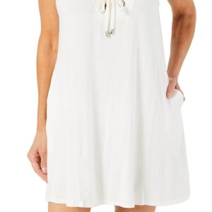 Women's Sleeveless Solid Swim Coverup Dress