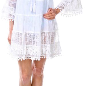 Women's Mix Lace Swim Cover Up Dress