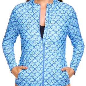 Women's Full Zip Rash Guard Top