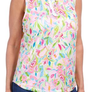 Women's Active Sleeveless Floral Paisley Print Top