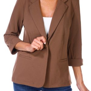 Women's Solid Button Front Blazer