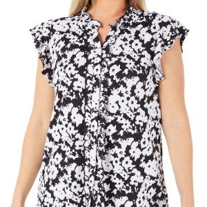 Women's Floral Print Button Down Top