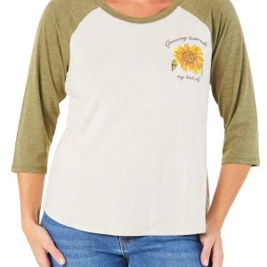 Women's Growing Sunflower Raglan Top