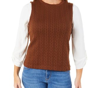 Women's Knit2Woven Layered Look Top