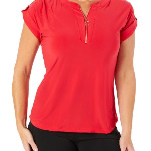Women's Solid Quarter Zip Top