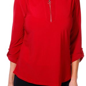 Women's Solid Quarter Zip Top
